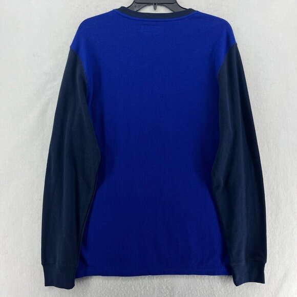 Polo Ralph Lauren Sleepshirt Men's L Blue Navy Colorblock Thermal Waffle Knit - Picture 3 of 13